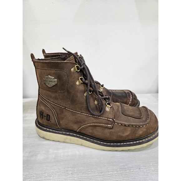 Harley-Davidson Hagerman Men's Size 10 Motorcycle Riding Boots Brown - Picture 1 of 8